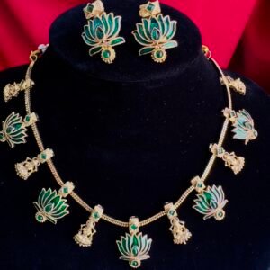 Divine Lotus Blessings Chain| Thaamara Maala | Padma Chain Green